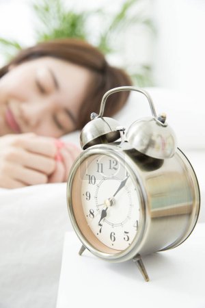 Photo for Young asian woman wake up in the morning. - Royalty Free Image