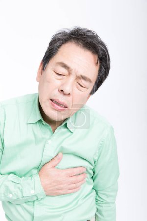 Photo for Asian young man with pain in heart attack - Royalty Free Image