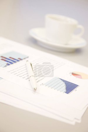Photo for Business workplace with  pen and papers - Royalty Free Image