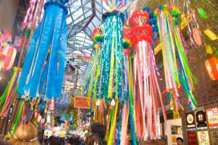 Photo for Beautiful Tanabata festival decorations in Japan - Royalty Free Image