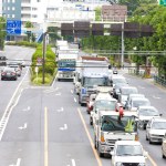 cars moving on road. Traffic in Japan