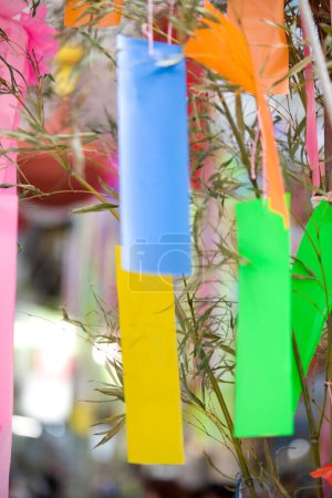 Tanabata ornaments decorated on street for festival