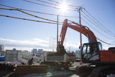 Téléchargez les photos : Construction side in Tokyo city, Japan, daytime view - en image libre de droit