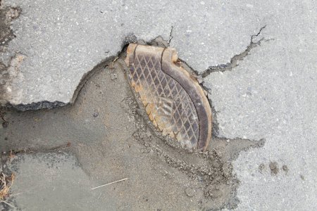 Photo for Cracked asphalt road surface after earthquake - Royalty Free Image