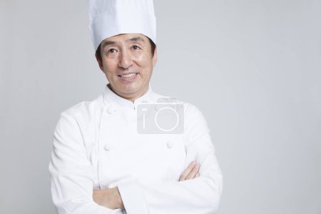 Photo for Portrait of asian male chef in uniform - Royalty Free Image