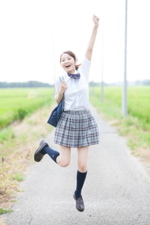 Photo for Asian woman student in school wear - Royalty Free Image