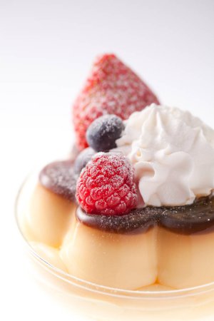 Photo for Close up view of delicious Japanese jelly dessert on plate - Royalty Free Image