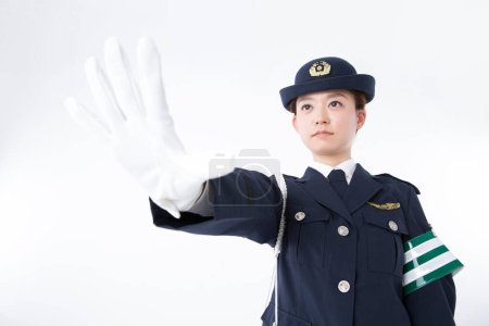 Foto de Retrato de estudio de oficial de policía japonesa - Imagen libre de derechos