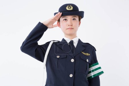 Foto de Retrato de estudio de oficial de policía japonesa - Imagen libre de derechos