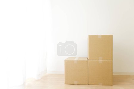 Photo for Cardboard boxes on a white background - Royalty Free Image