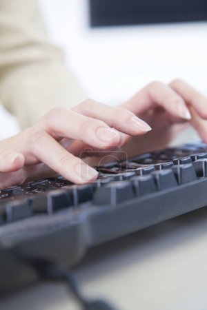 Téléchargez les photos : Une personne tapant sur un clavier avec les mains - en image libre de droit