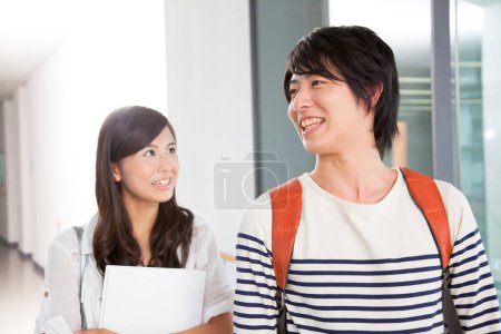 Photo for Portrait of smiling Japanese college students - Royalty Free Image