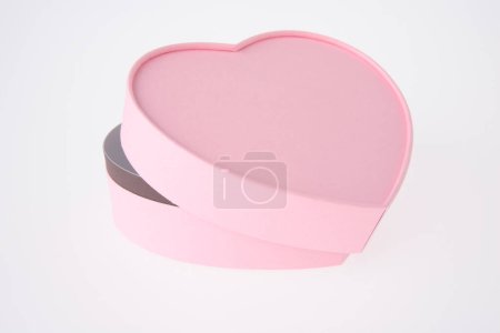 Photo for Pink heart box on white background - Royalty Free Image