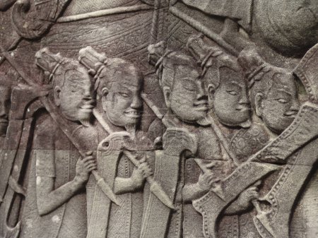 Photo for Bas-Relief Statue of Khmer Culture in Angkor Wat, Cambodia - Royalty Free Image