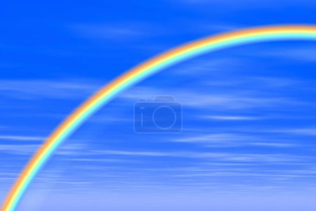 Photo for Rainbow in blue sky, nature background - Royalty Free Image