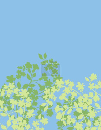 Téléchargez les photos : Abstrait fond bleu avec des feuilles vertes - en image libre de droit