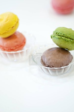Photo for Sweet colorful macaroons on white background. - Royalty Free Image