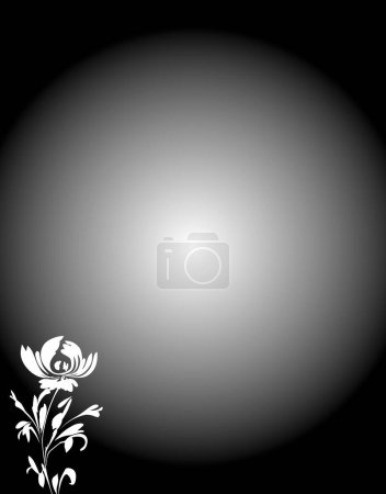 Téléchargez les photos : Beau fond abstrait noir et blanc avec des éléments floraux - en image libre de droit