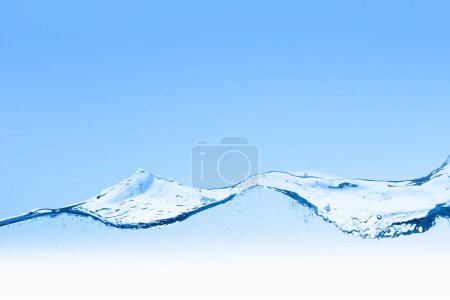 Photo for Clear water splash with bubbles on light blue background - Royalty Free Image