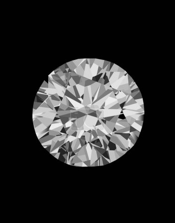 Photo for Diamond icon on a black background, illustration - Royalty Free Image