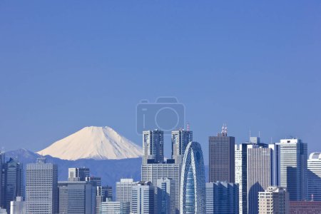 Téléchargez les photos : Belle vue sur le paysage urbain de Tokyo et la montagne Fuji - en image libre de droit