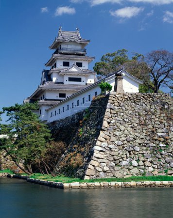 hermosa vista del castillo de Imabari en Japón