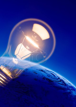 Photo for Light bulb with blue planet, innovation concept - Royalty Free Image