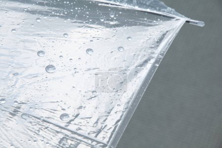 Téléchargez les photos : Parasol transparent avec gouttelettes d'eau - en image libre de droit