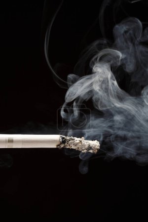 Photo for Cigarettes and tobacco smoke on a black background - Royalty Free Image