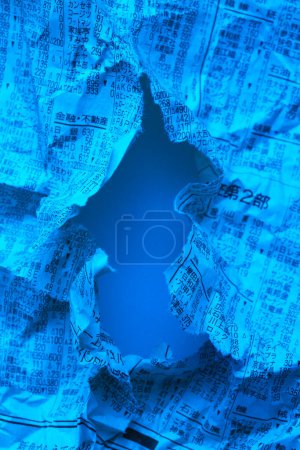 Photo for Old crumpled newspaper background, close up view - Royalty Free Image