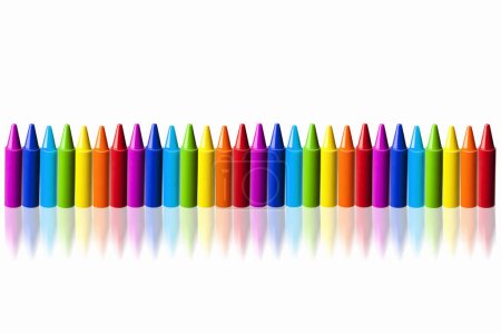 Foto de Color pencils, crayons isolated on white background - Imagen libre de derechos