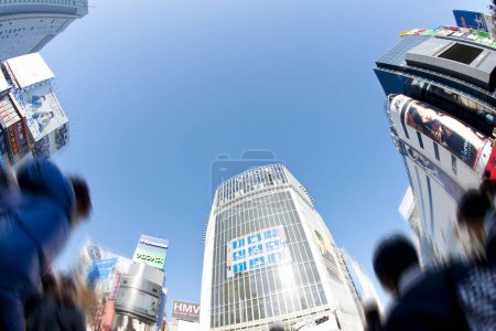 Photo for Tourists visit shibuya district in tokyo japan. Popular place to visit - Royalty Free Image