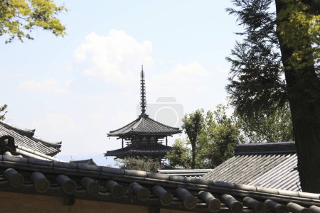 Téléchargez les photos : Magnifique temple Horyu. Architecture traditionnelle japonaise - en image libre de droit