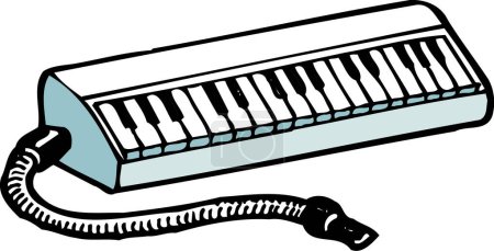 Photo for Cartoon piano keyboard isolated on white background. - Royalty Free Image