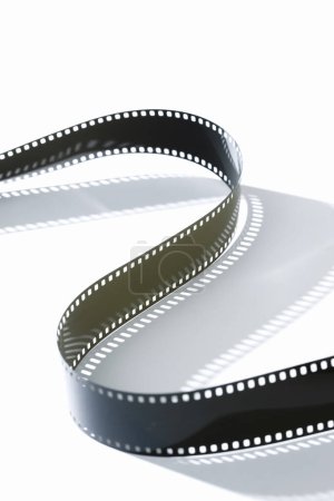 Photo for Close-up view of film strip on white background. - Royalty Free Image