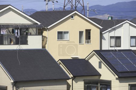 modern architecture in the city of japan and solar panels