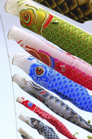 Photo for Close-up view of Japanese koinobori or carp kites outdoor - Royalty Free Image