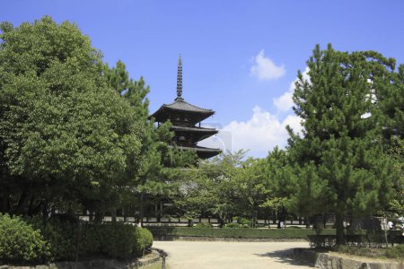 Foto de Hermoso templo de Horyu. Arquitectura tradicional japonesa - Imagen libre de derechos
