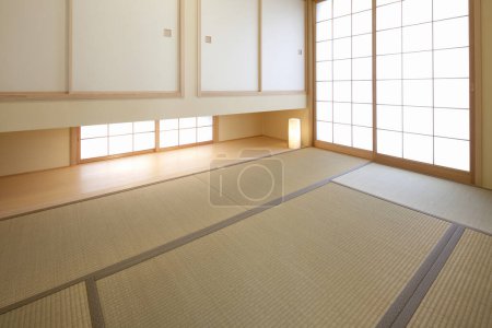 Téléchargez les photos : Maison japonaise traditionnelle design d'intérieur - en image libre de droit