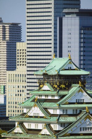 Photo for Osaka Castle and Obp Buildings in Japan - Royalty Free Image