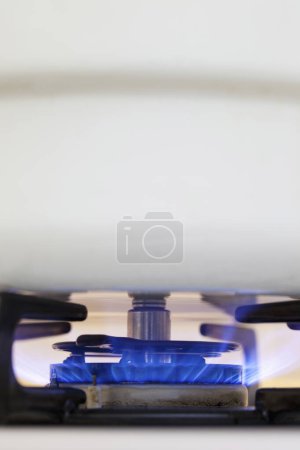 Foto de Estufa de gas con llamas vista de cerca - Imagen libre de derechos