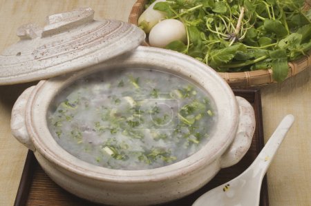  image of the traditional Japanese food, Nanakusa porridge