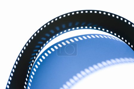 Photo for Close-up view of film strip on white background. - Royalty Free Image