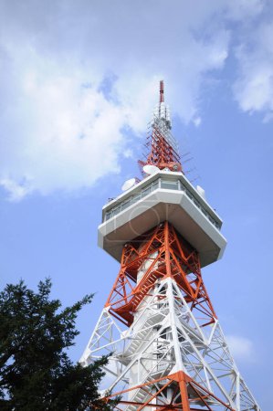 Utsunomiya Tower against blue sky in Japan
