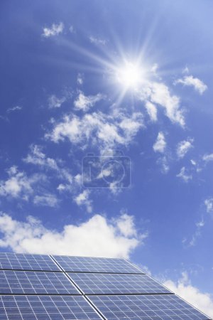 Photo for Solar panels and blue sky background - Royalty Free Image