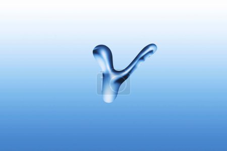 Photo for Y letter. blue liquid shape isolated on light background. alphabet - Royalty Free Image