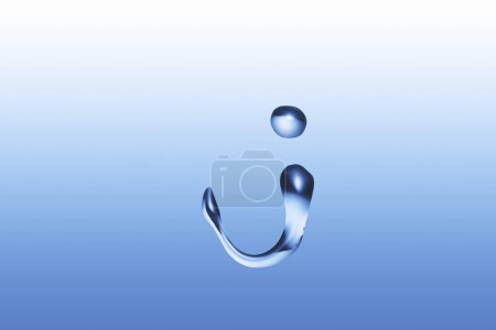 Photo for J letter. blue liquid shape isolated on light background. alphabet - Royalty Free Image