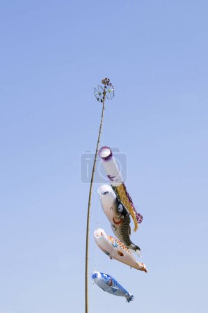 Photo for Air Fish Windsocks in the Sky, Japan - Royalty Free Image