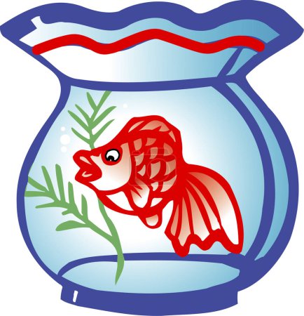 Foto de Ilustración estilizada de los peces de dibujos animados en blanco - Imagen libre de derechos