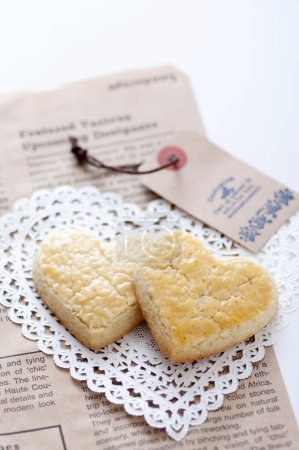 Téléchargez les photos : Fermer biscuits en forme de coeur - en image libre de droit